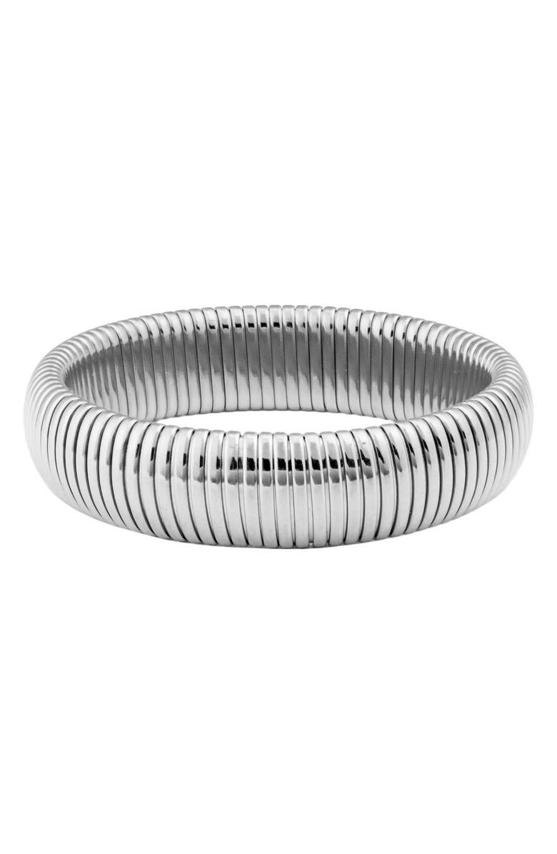 Jane Basch Designs Stretch Link Bracelet, Main, color, Silver