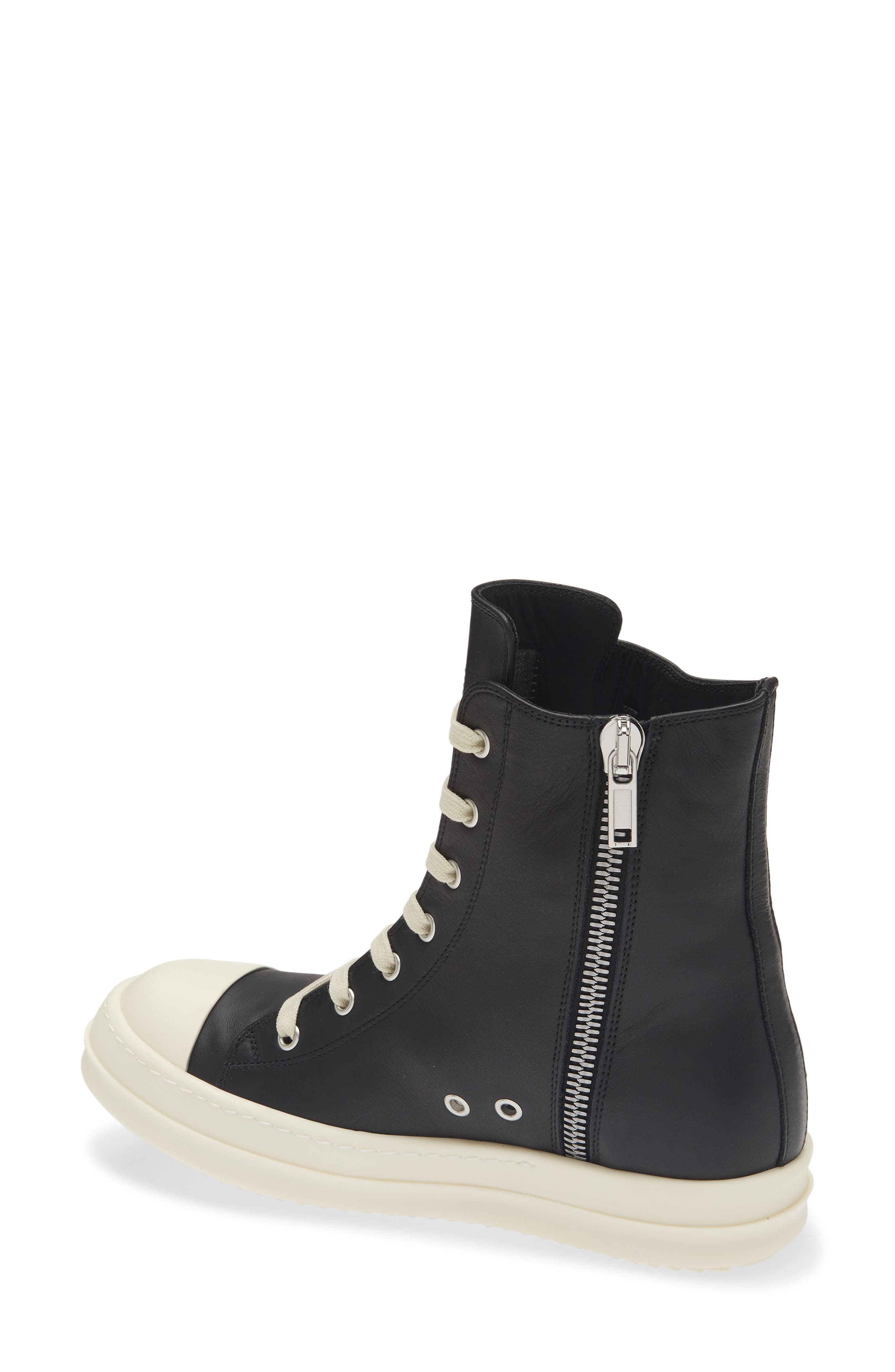 Rick Owens High Top Sneaker, Alternate, color, Black/ Milk/ Milk