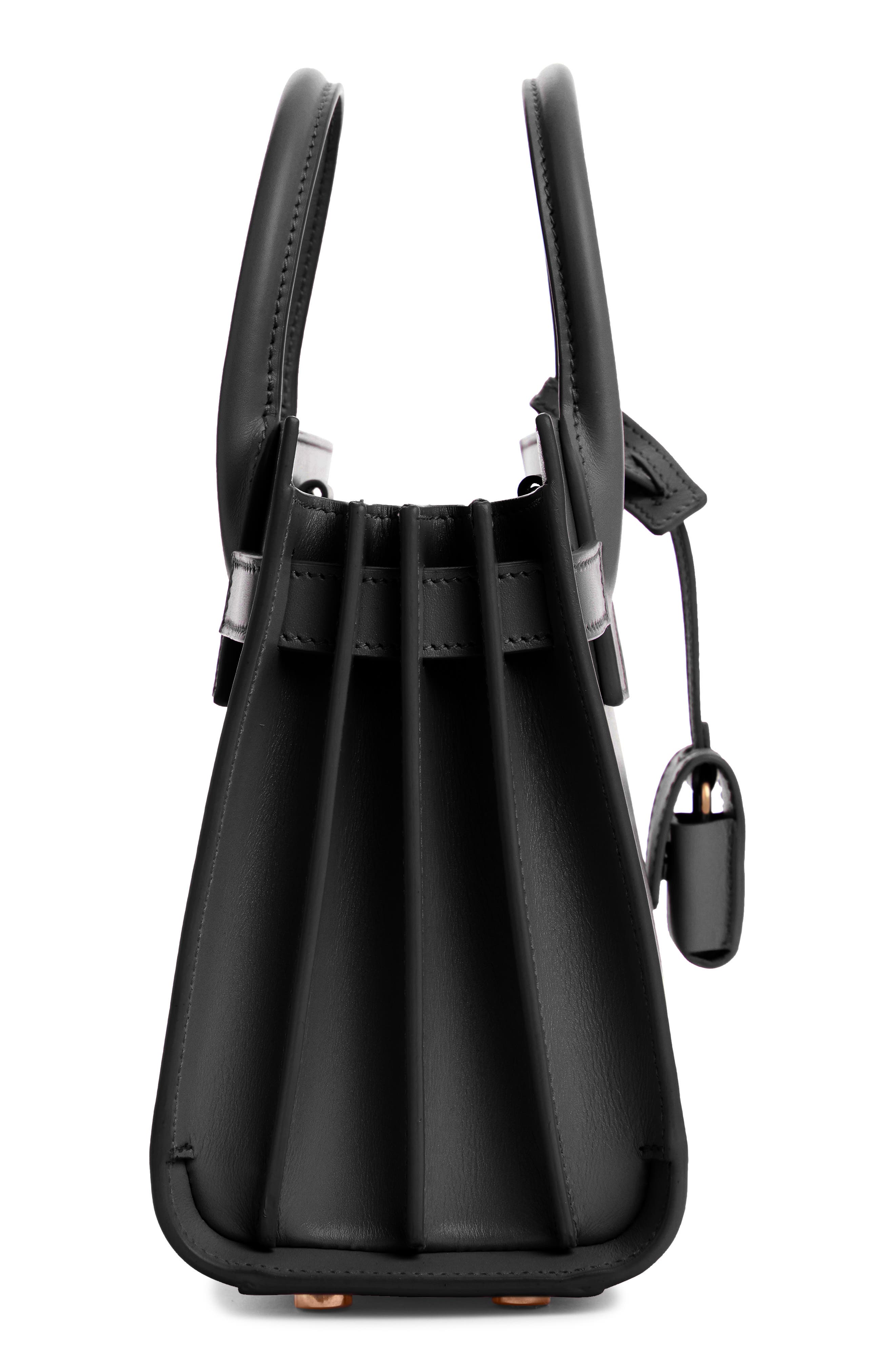 Nano Sac de Jour Leather Tote, Alternate, color, NERO/ NERO