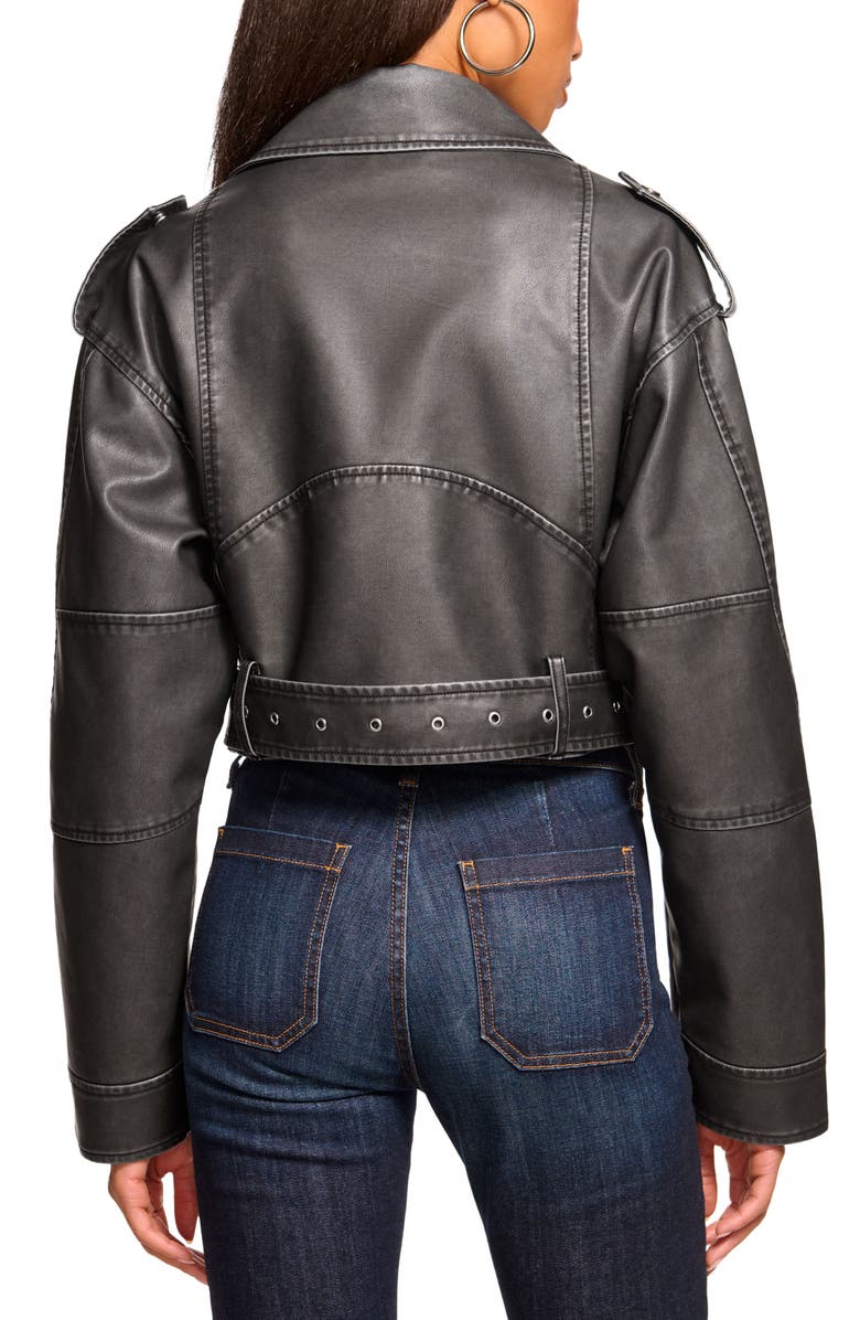 Ramy Brook Layana Faux Leather Jacket, Alternate, color, Black Faux Leather