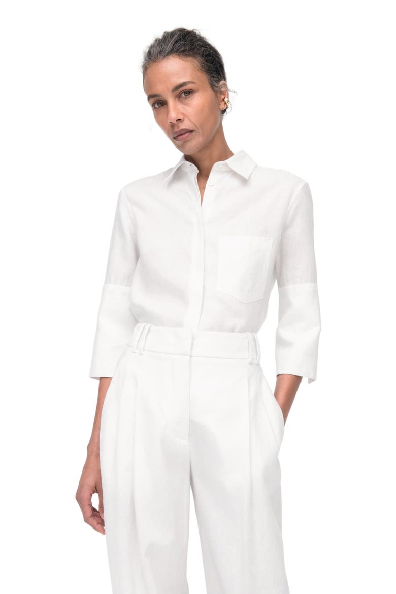 French Cuff Blouse, Main, color, Off White