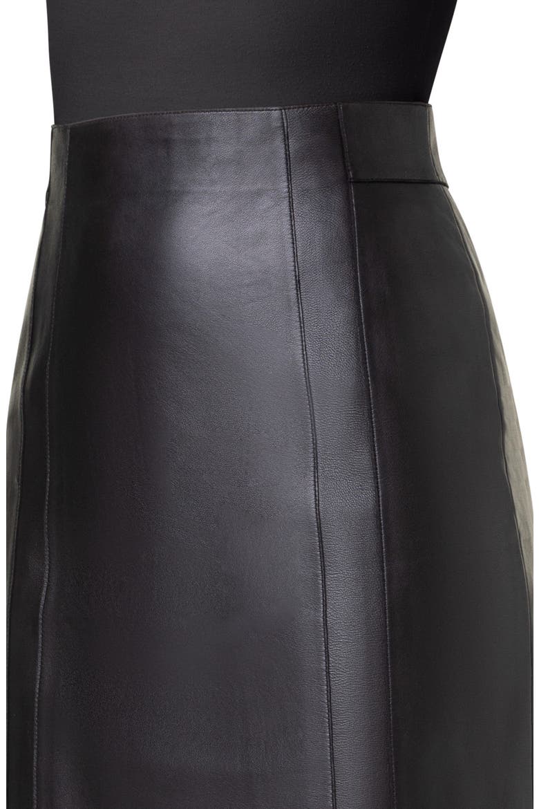 Leather Skirt, Alternate, color, BLACK