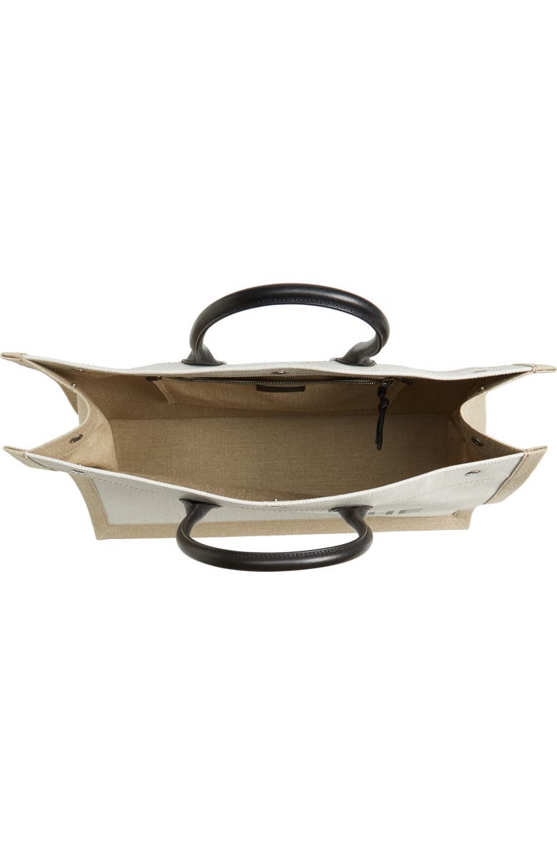 Saint Laurent Noe Rive Gauche Logo Linen Tote, Alternate, color,