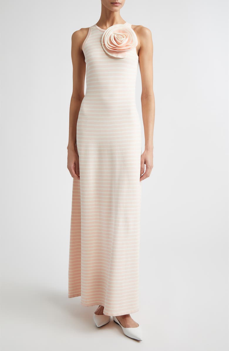 Lela Rose Rose Detail Sleeveless Sweater Dress, Main, color, Blush Multi