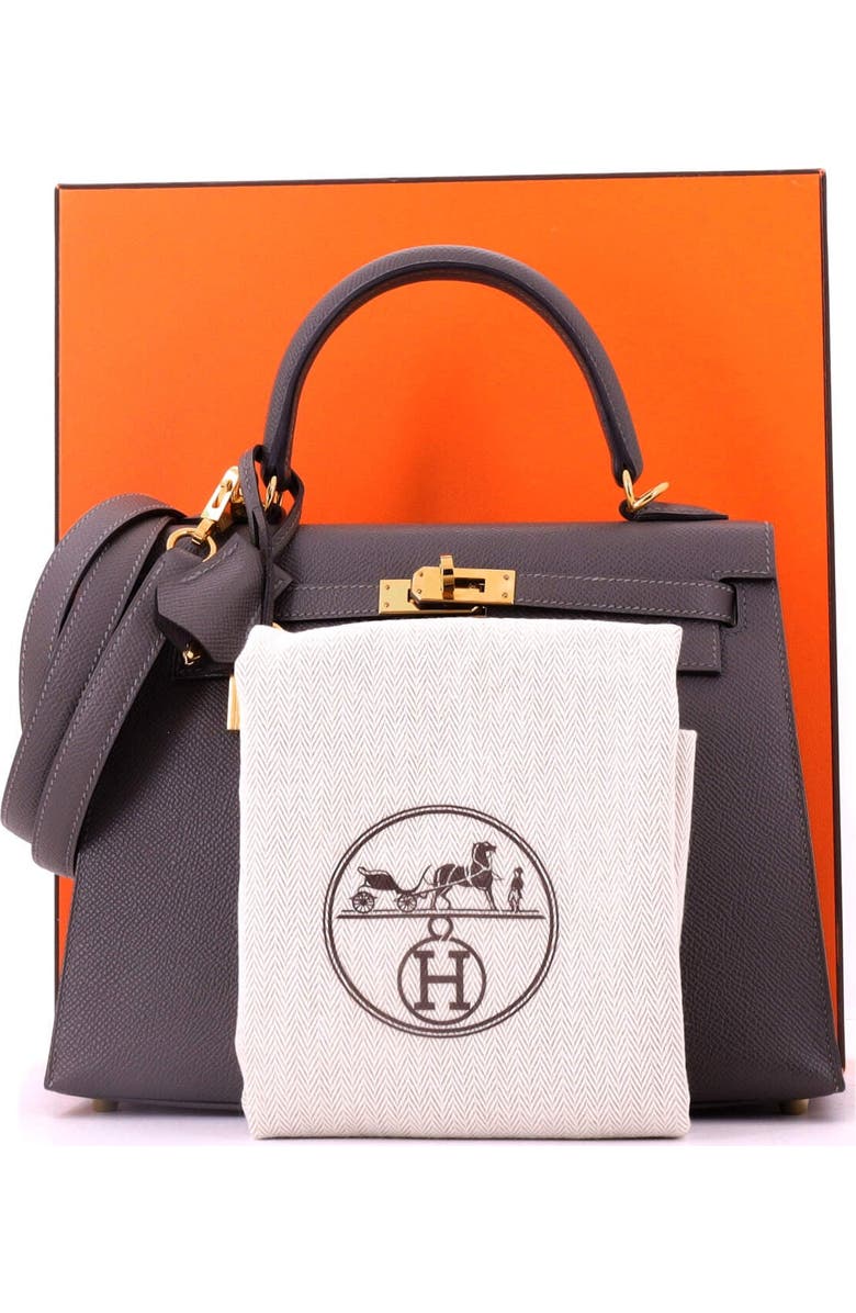 Pre-Owned Hermes Kelly Handbag Grey Epsom with Gold Hardware 25, Alternate, color, Gris Meyer