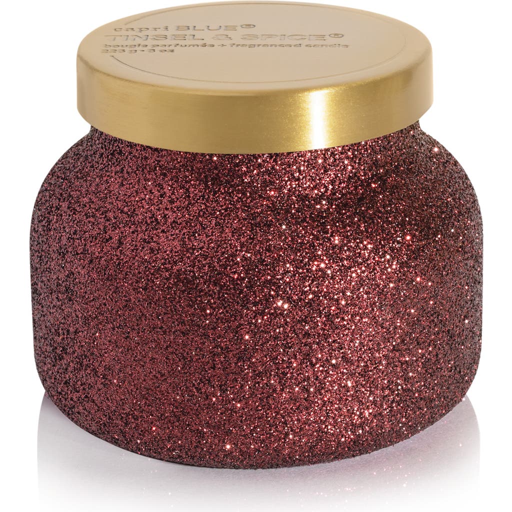 Capri Blue Tinsel & Spice Glam Signature Jar Candle In Brown