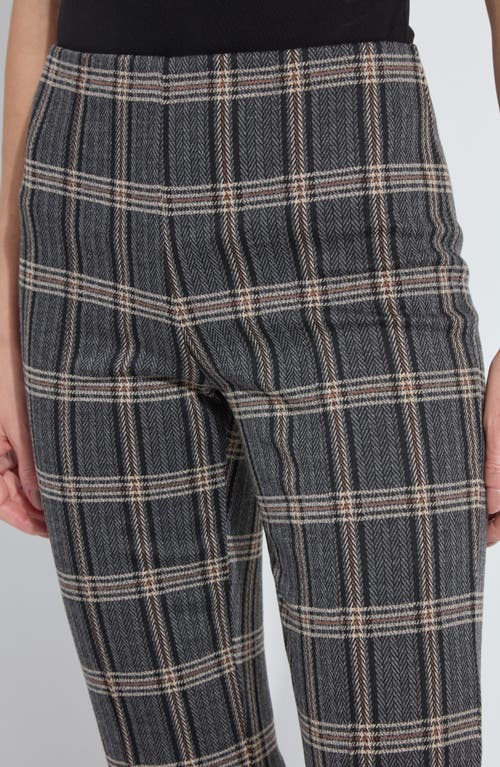 Lyssé Elysse Plaid High Waist Ankle Pants In Gray
