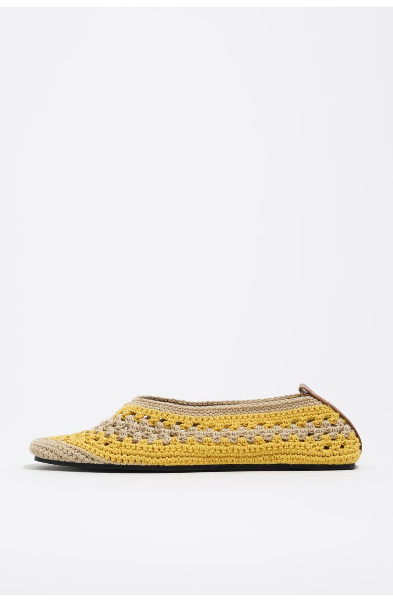Bimba y Lola Crochet Ballerina Flats, Main, color, Yellow