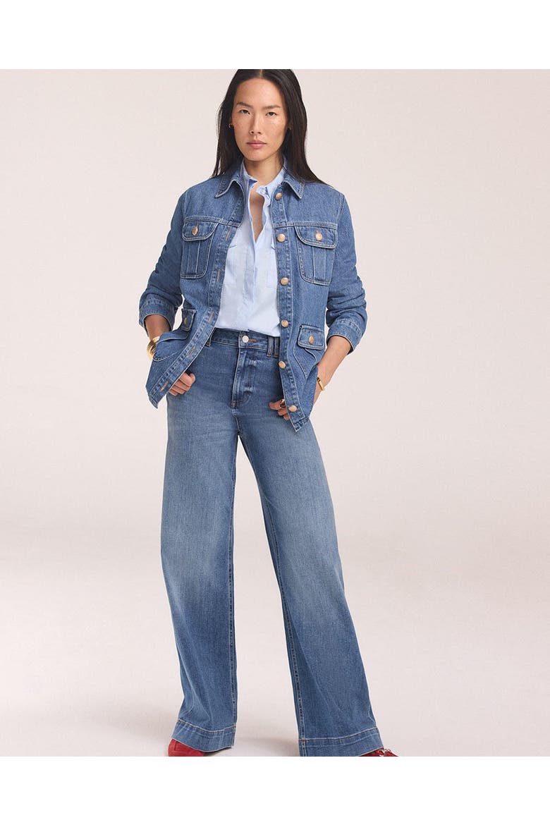 Denim Shacket, Alternate, color, Blue