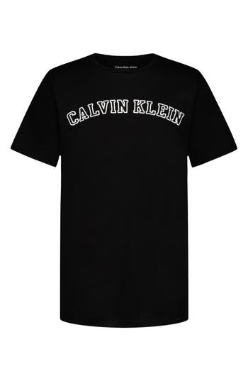 Calvin Klein Kids' Varsity Logo T-shirt In Black