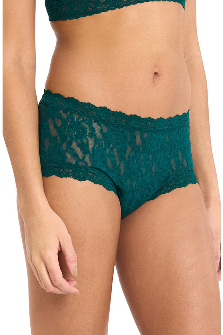 x Saalt Signature LaceÂ® Leakproof Boyshorts, Alternate, color, MOUNTAIN GREEN