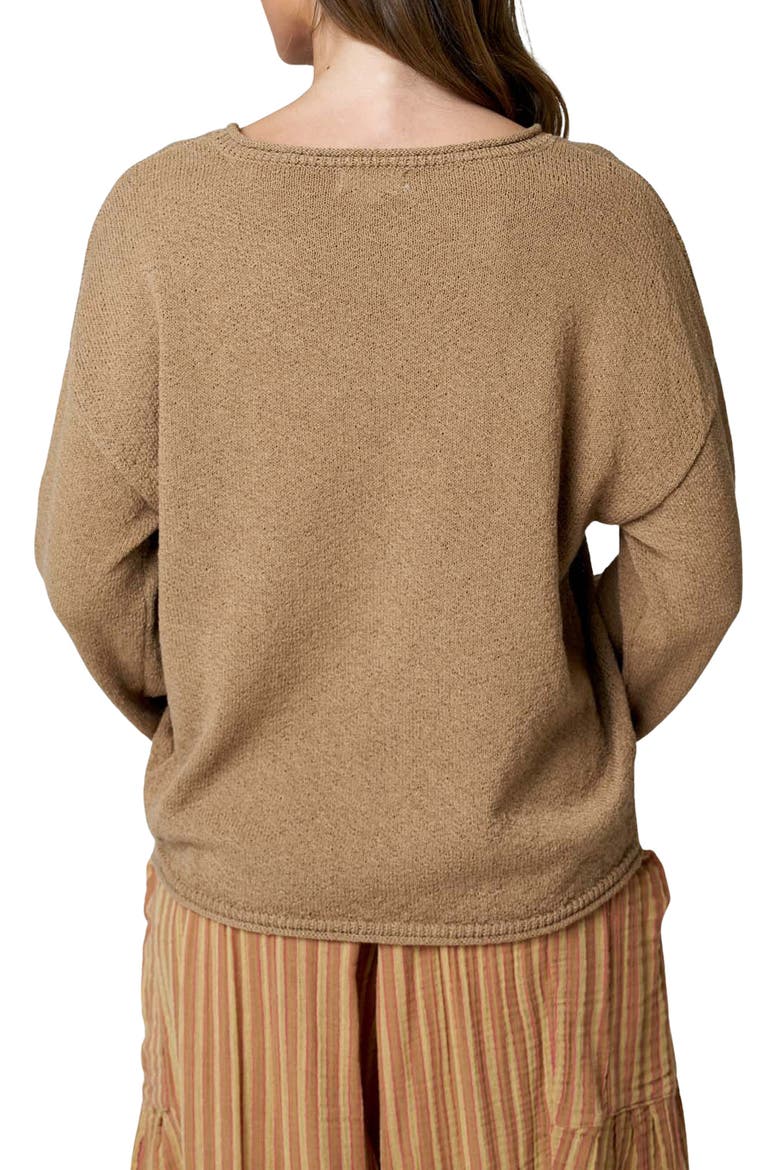 Cotton Crewneck Sweater, Alternate, color, MOCHA