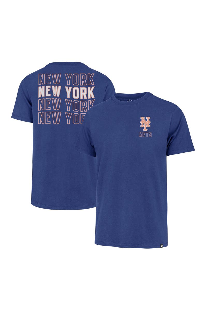 '47 Men's '47 Royal New York Mets Hang Back Franklin T-Shirt, Main, color, Royal