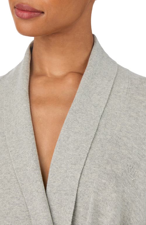 Ralph Lauren Lauren Sweater Knit Monogram Cotton & Cashmere Robe In Gray