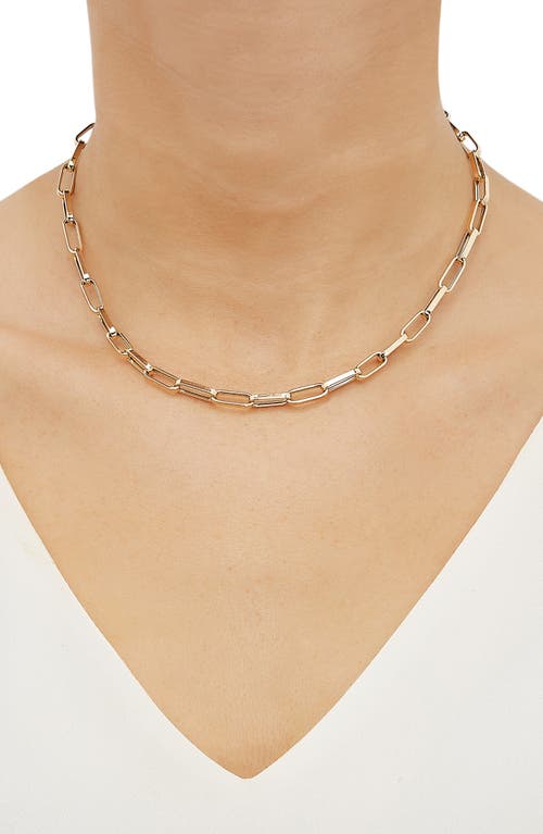 Frankie & Zoe Paper Clip Chain Necklace In Gold