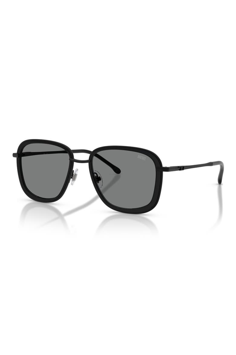 DL1017 52mm Square Sunglasses, Alternate, color, MATTE BLACK / DARK GREY