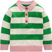 Mini Boden Kids' Stripe Rugby Sweater