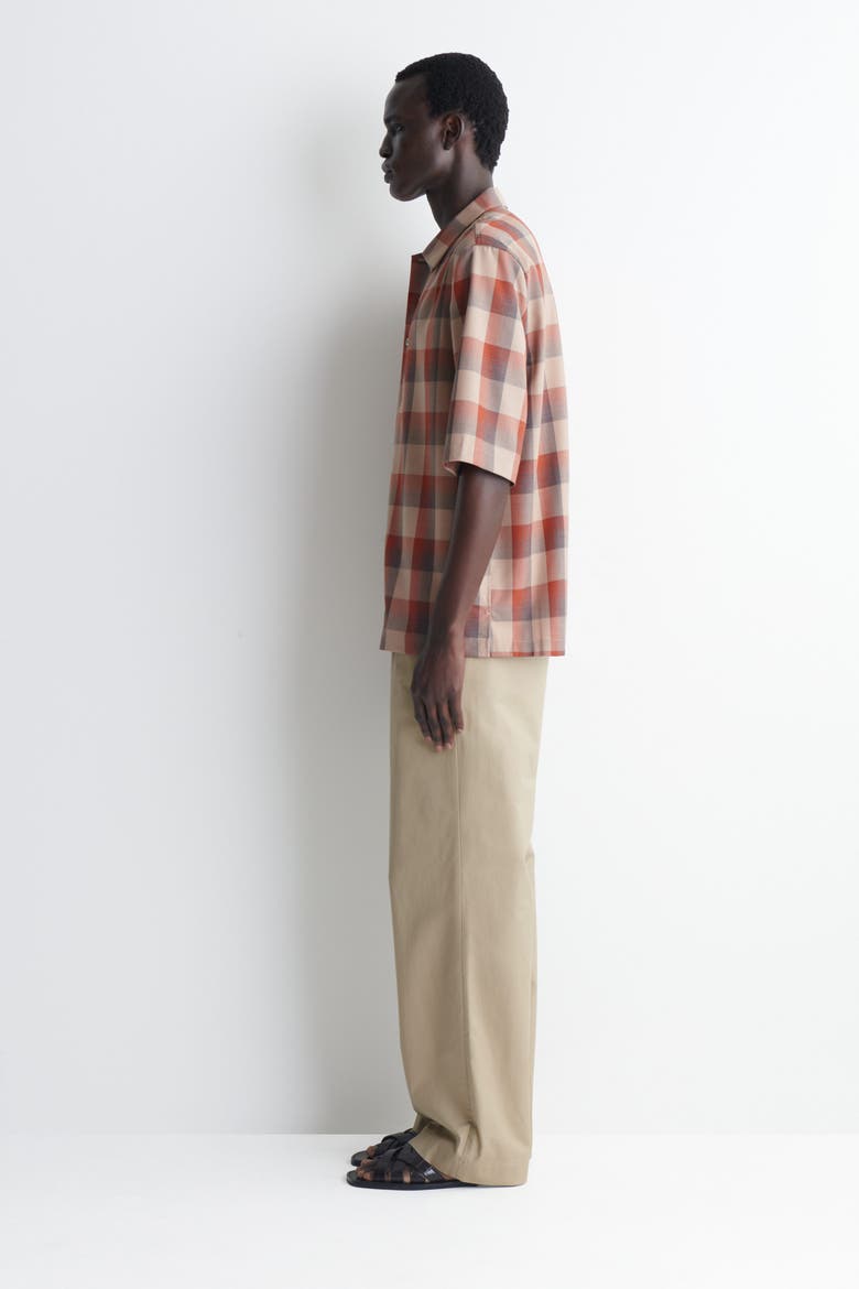 Checked Wool-blend Shirt, Alternate, color, BEIGE / ORANGE / CHECKED
