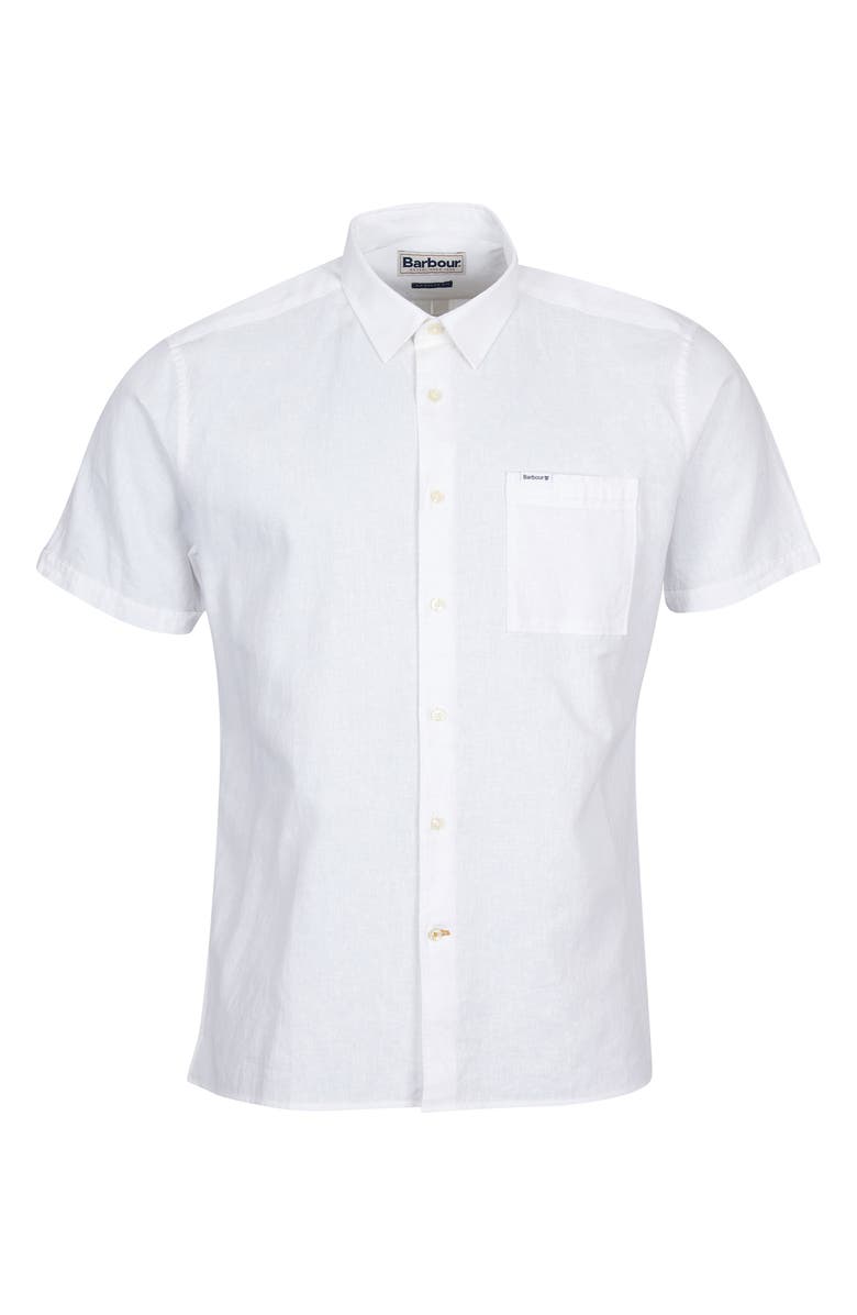 Barbour Nelson Linen & Cotton Button-Up Shirt, Alternate, color, 