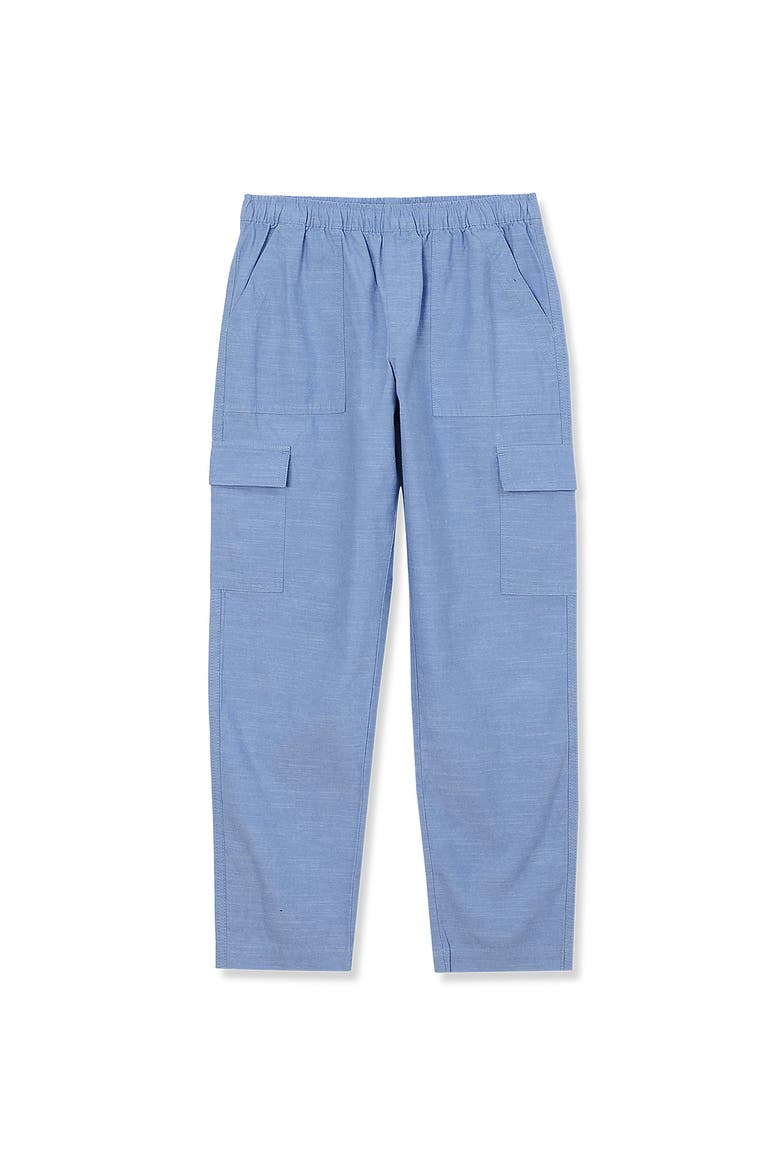 Girls Woven Pull On Utility Cargo Pants, Alternate, color, Oil Blue