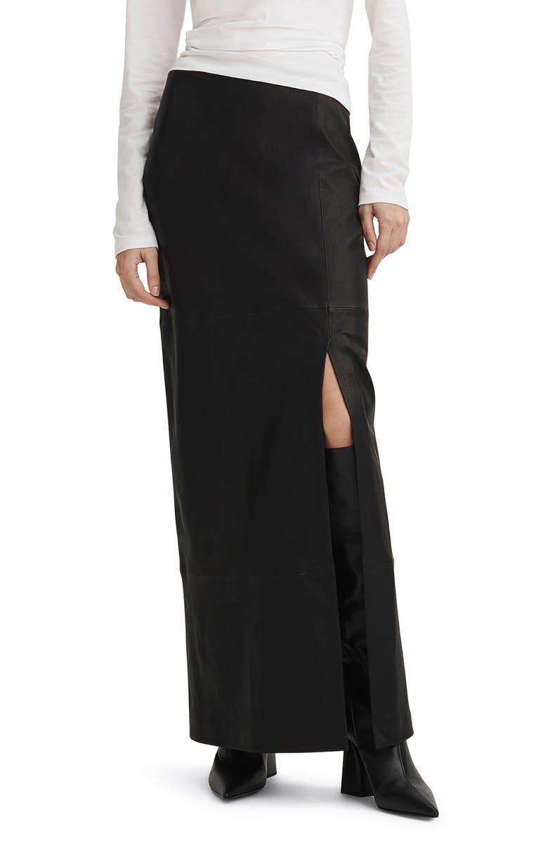 rag & bone Ilana Stretch Leather Maxi Skirt, Main, color,