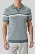 Robert Barakett Rourke Placed Stripe Cotton Polo Sweater