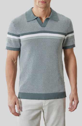 Rourke Placed Stripe Cotton Polo Sweater