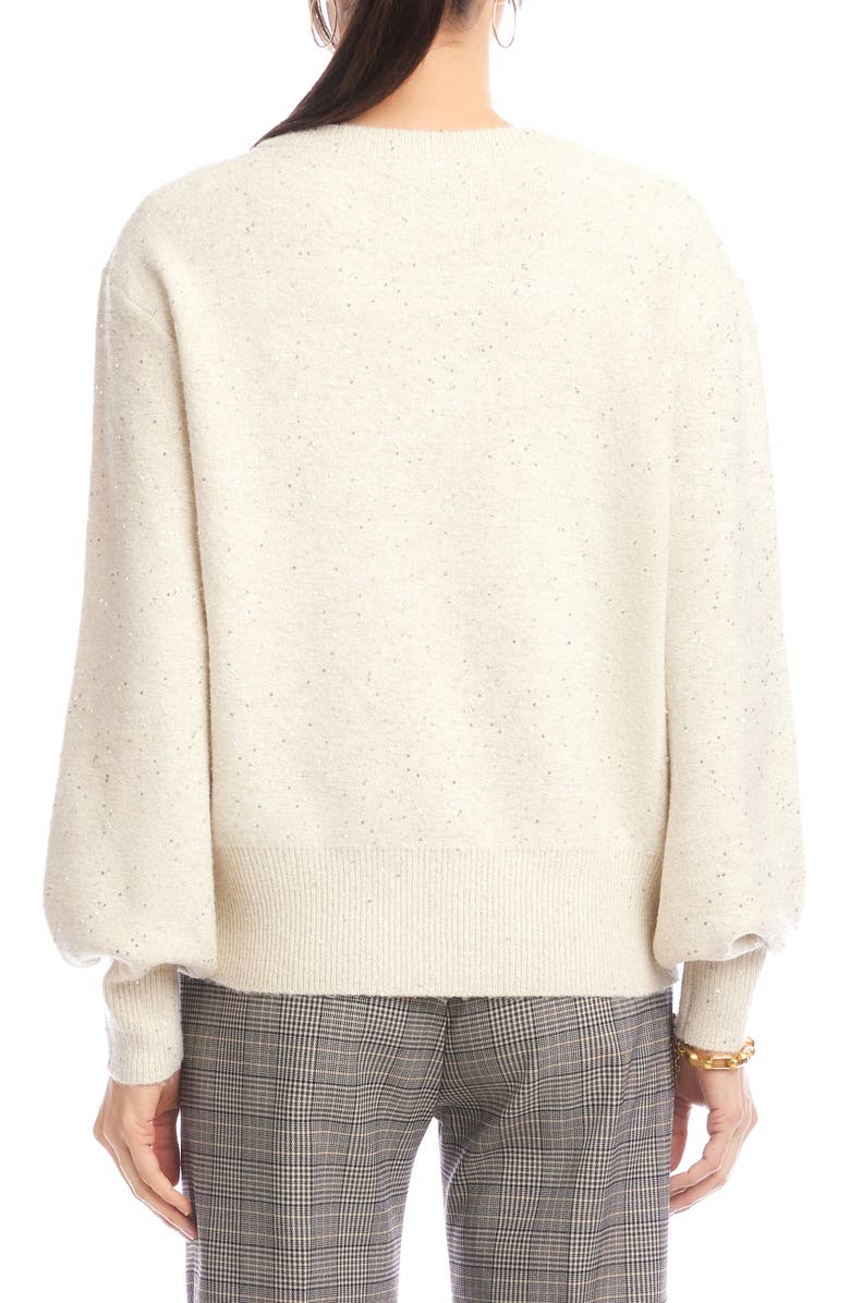 Karen Kane Sequin V-Neck Sweater, Alternate, color, Sand