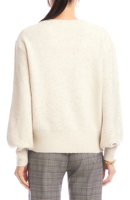 Karen Kane Sequin V-neck Sweater In Neutral