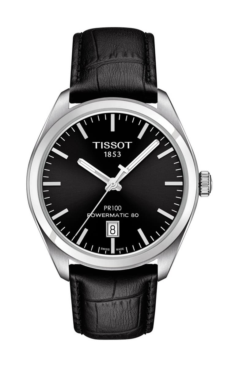 Tissot Men's Dual T-Classic Leather Strap Watch, 39mm, Main, color,