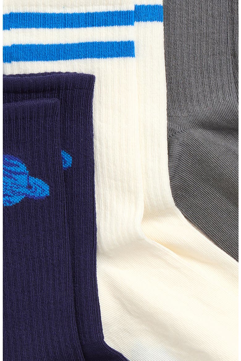 Kids' Assorted 3-Pack Planets Crew Socks, Alternate, color, BLUE MULTI