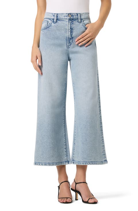High Waist Ankle Wide Leg Crop Jeans