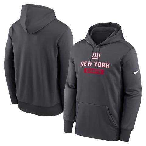 Men's Nike Anthracite New York Giants Toss Sweep Performance Pullover Hoodie