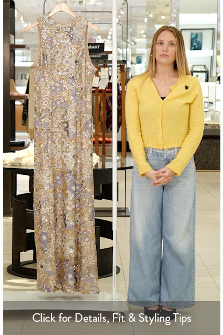 Sequin Floral Stretch Gown video