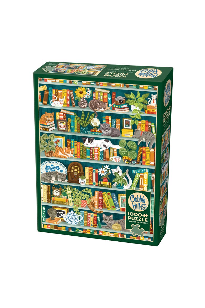 1000 Piece Puzzle The Purrfect Bookshelf Reference Poster, Main, color, Multicolored