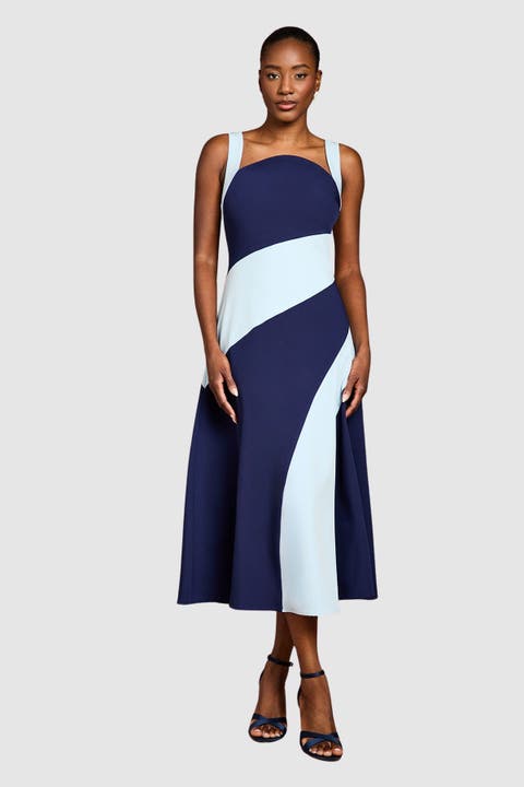 Colour Block Midi Dress