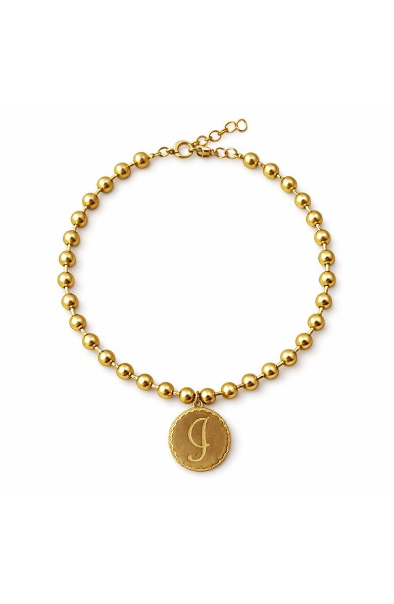 Adorn by Alexandra Riley Gold Ball Chain Initial Necklace, Main, color, Gold