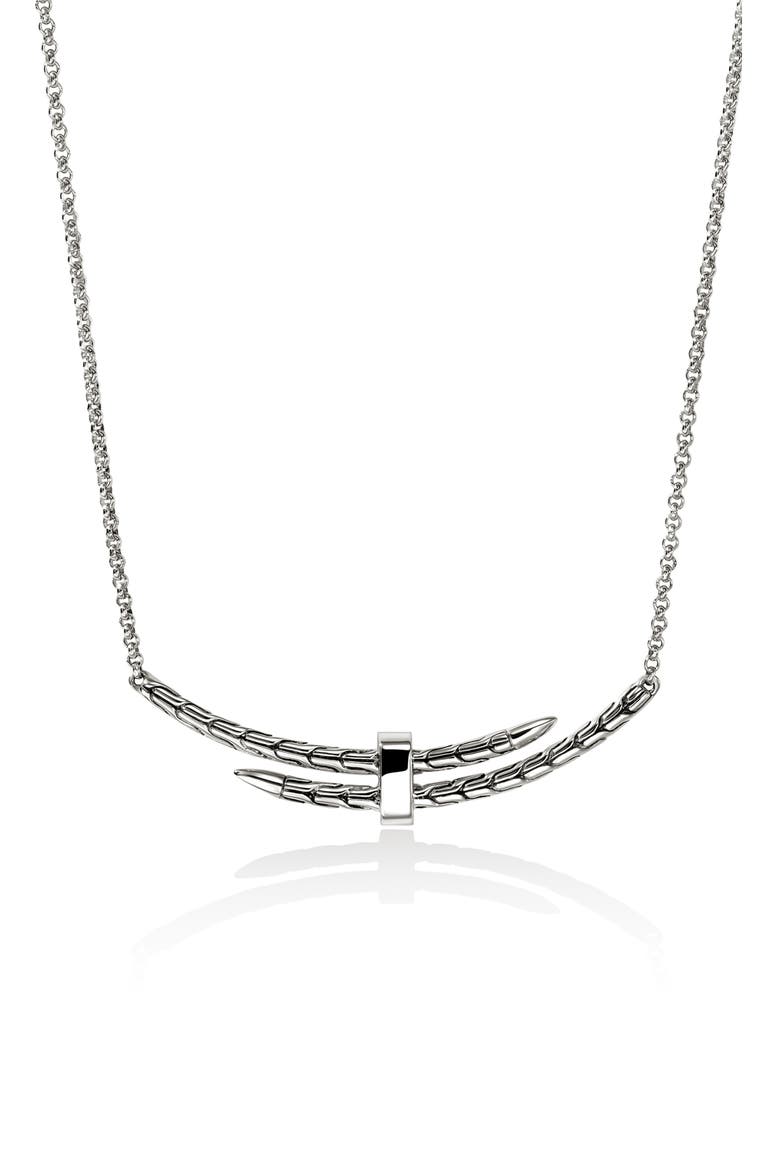 Pavé Diamond Spear Station Necklace, Alternate, color, SILVER