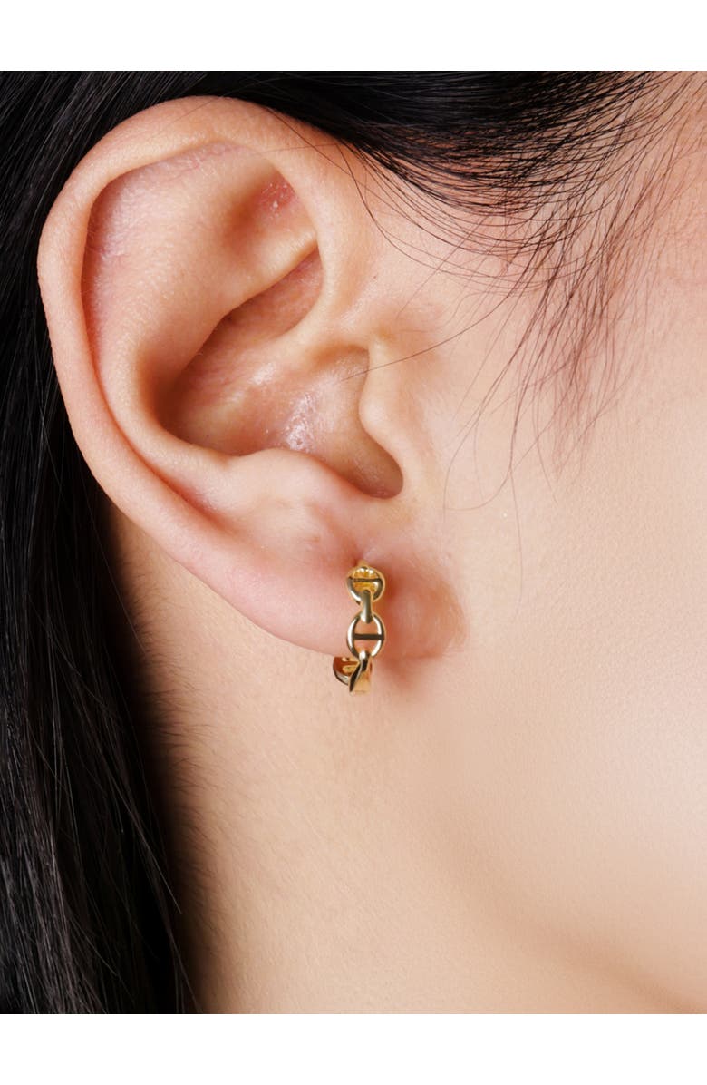 DEVATA Mariner Anchor Hoop Earrings in 14K Gold, 13mm, Alternate, color, Yellow Gold