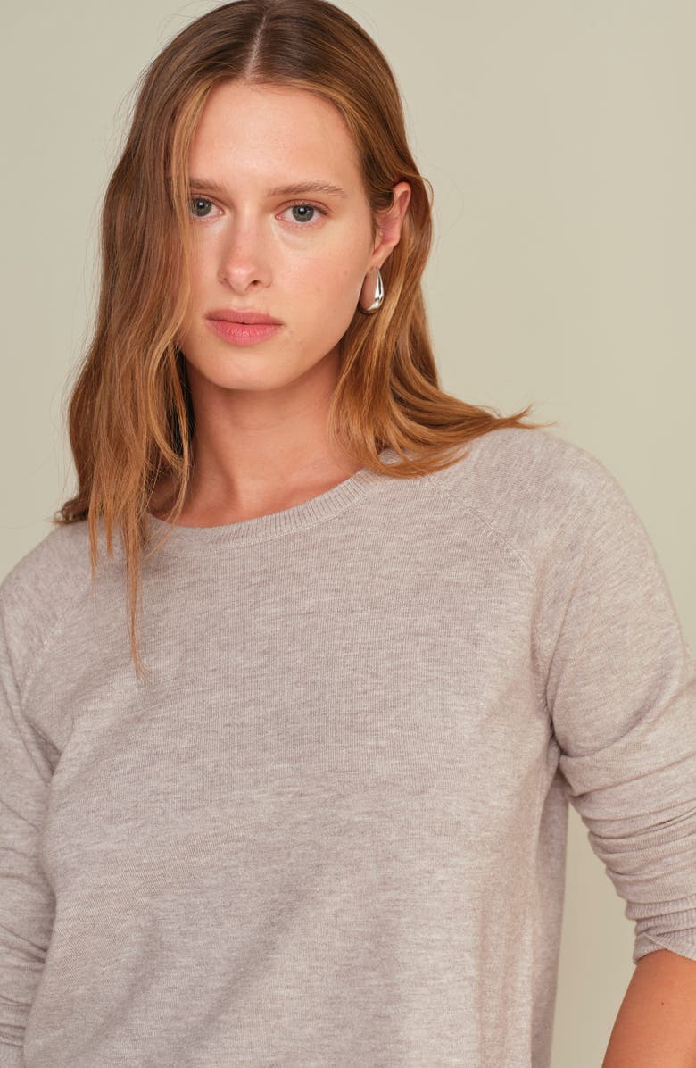 DELUC Lorriane Crewneck Sweater, Alternate, color, Light Grey Melange