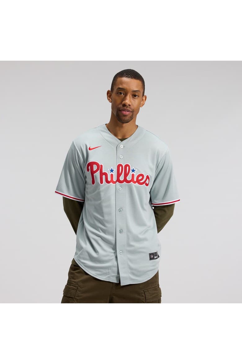 Men's Nike Bryce Harper Gray Philadelphia Phillies Road Replica Jersey, Alternate, color, Gray