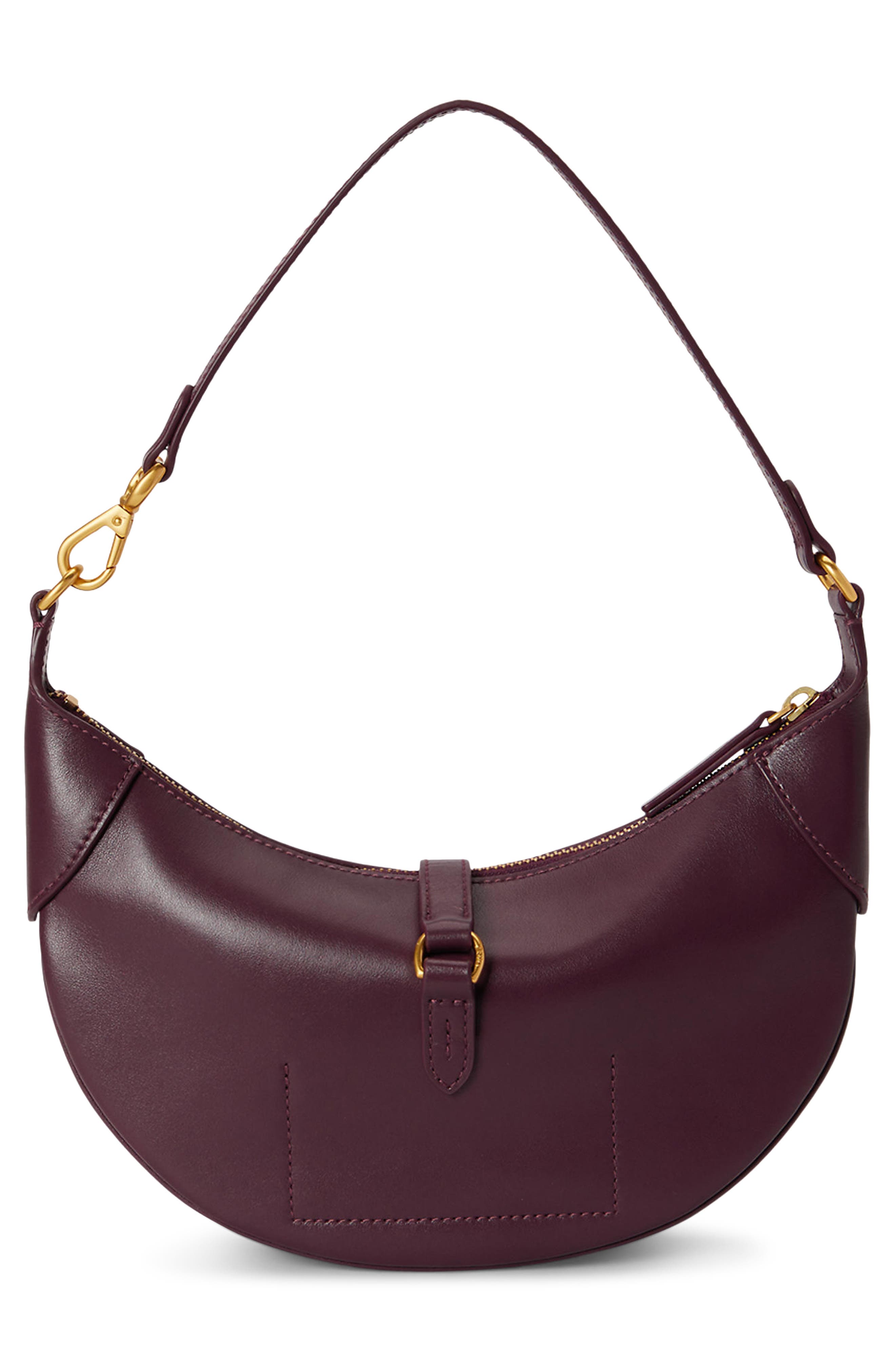 Polo ID Leather Mini Shoulder Bag, Alternate, color, MIDNIGHT MERLOT