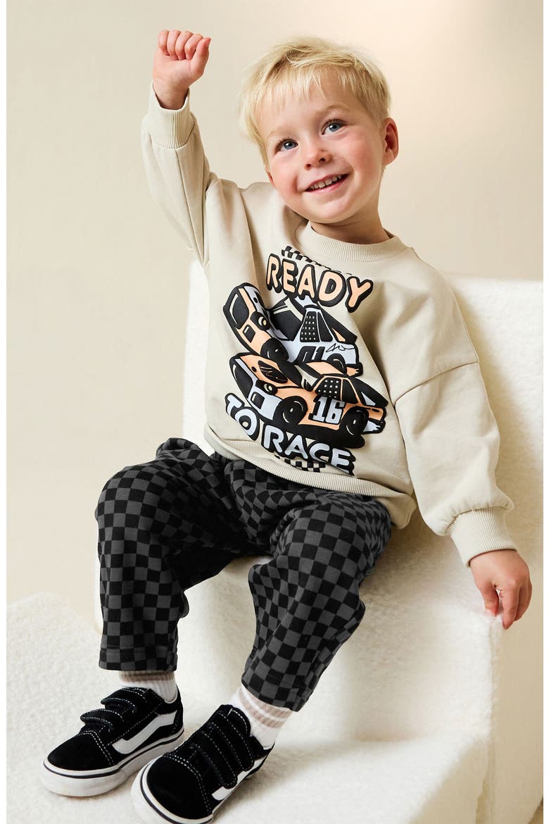 Kids' Racecar Graphic Sweatshirt & Pants Set, Alternate, color, MULTI