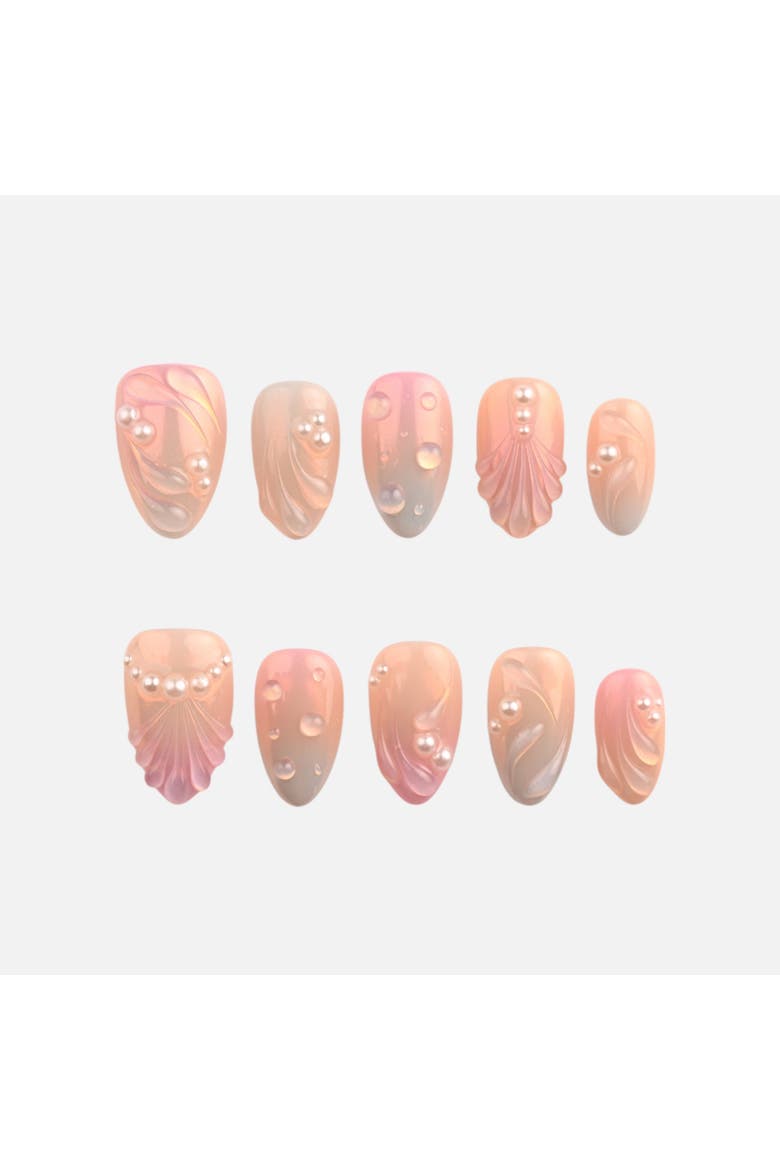 Shell Glow Nail Set, Main, color, Pink