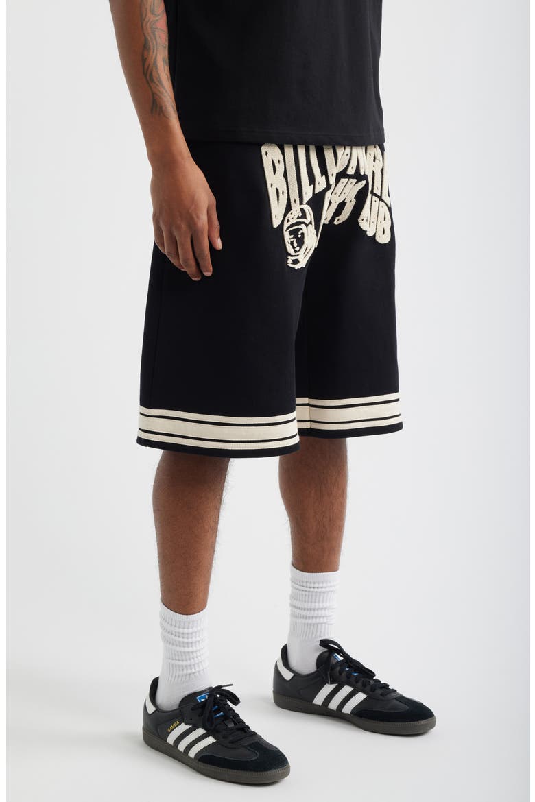 Curve Logo Cotton Shorts, Alternate, color, BLACK