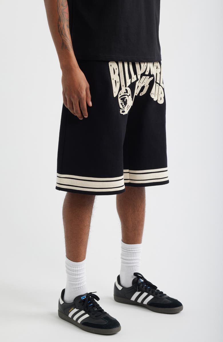 Billionaire Boys Club Curve Logo Cotton Shorts, Alternate, color, Black