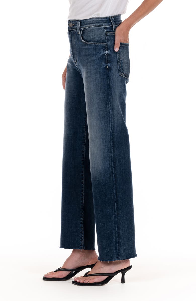 Fidelity Denim Malibu High Waist Raw Hem Crop Wide Leg Jeans, Alternate, color, 