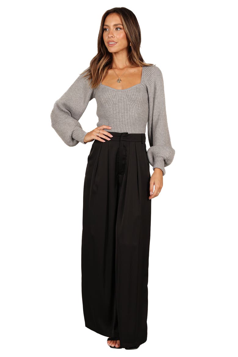 Gia Sweetheart Neck Rib Sweater, Alternate, color, LIGHT/PASTEL GREY