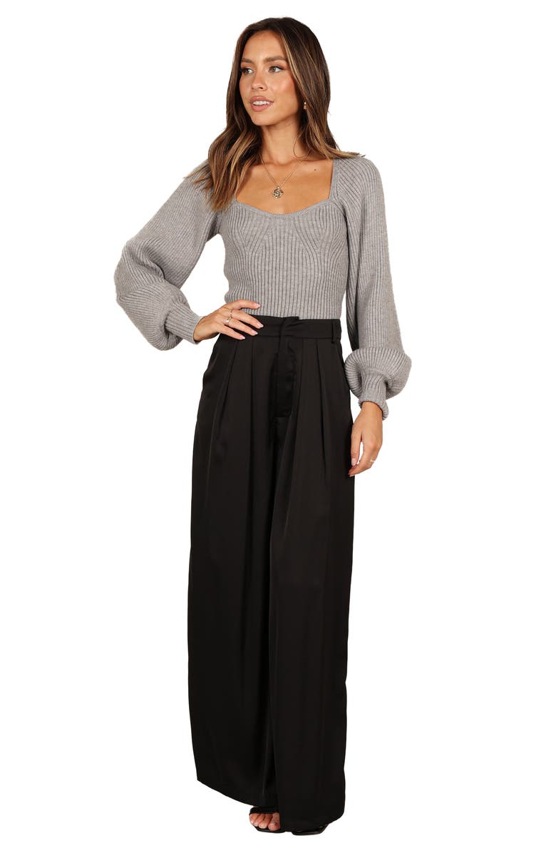 Petal & Pup Gia Sweetheart Neck Rib Sweater, Alternate, color, Light Grey