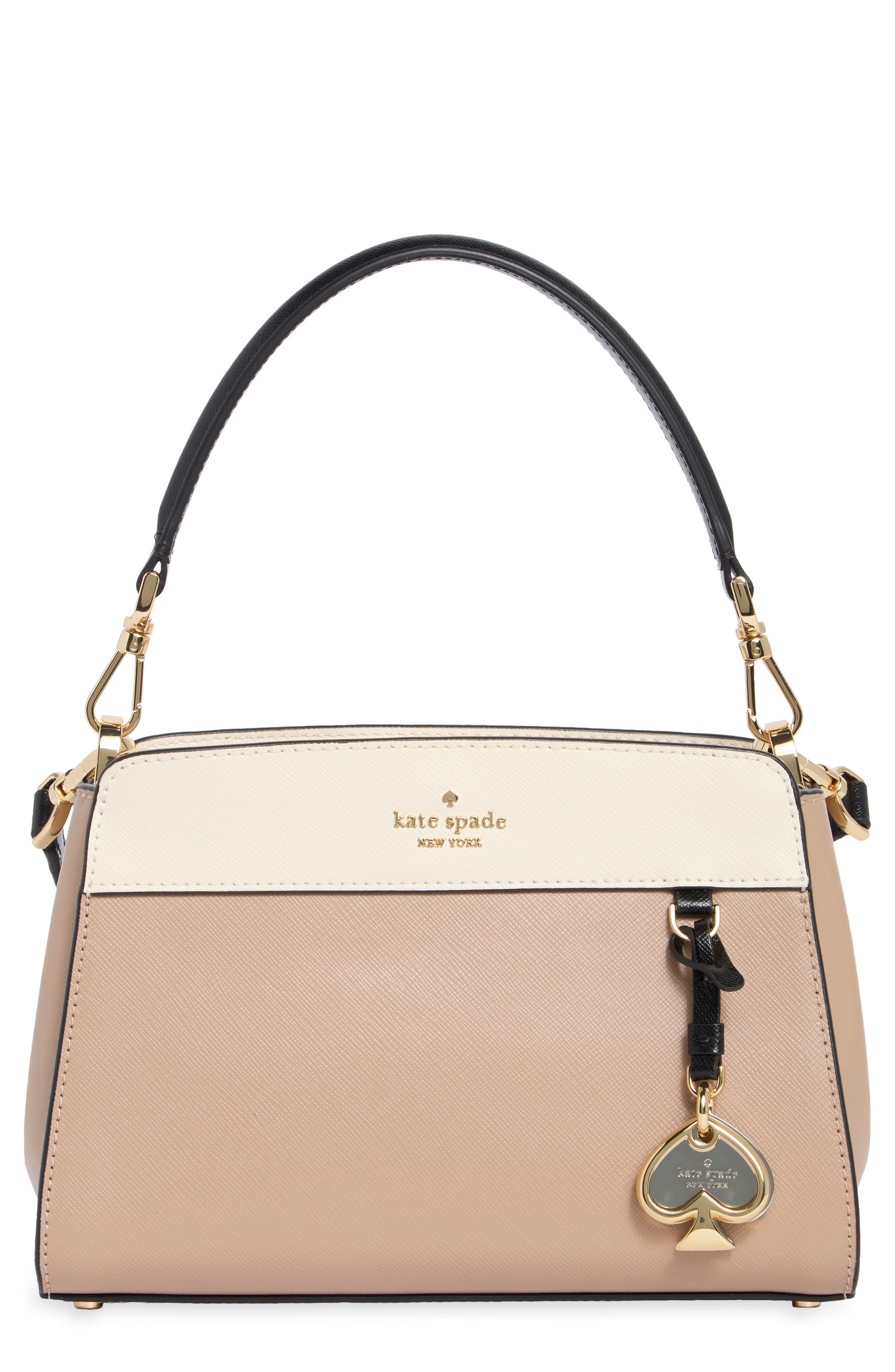madison colorblock saffiano leather handheld bag